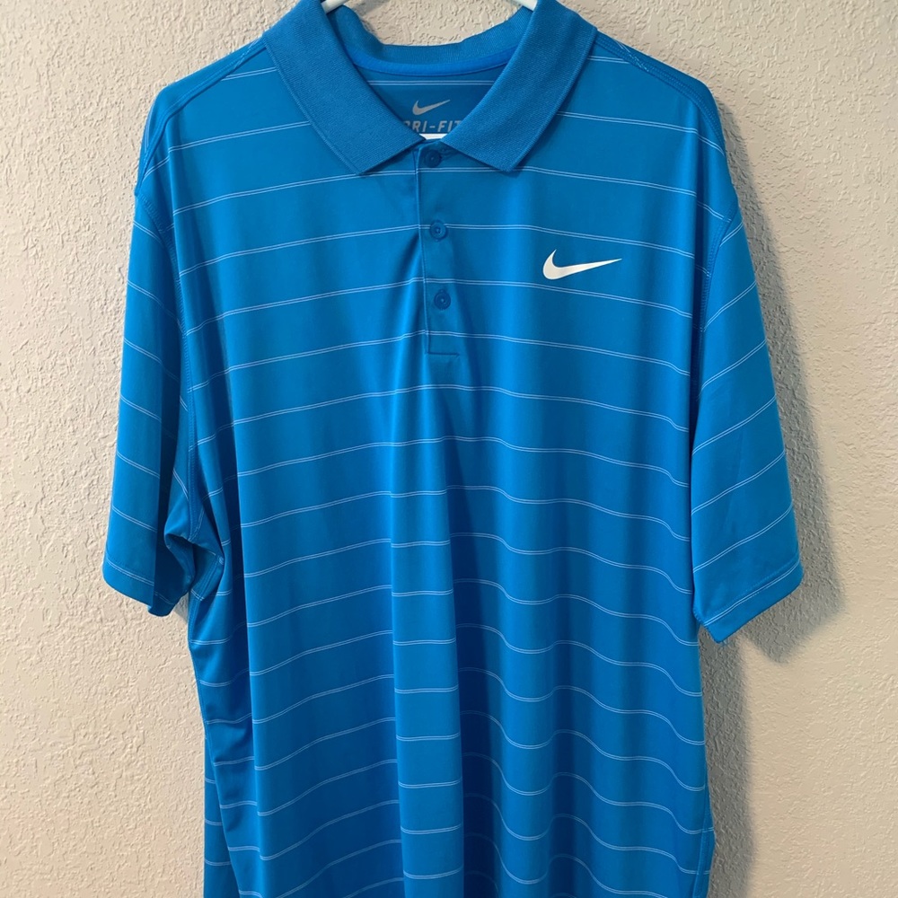 Mens Blue XXL Nike Dri-Fit Golf Polo